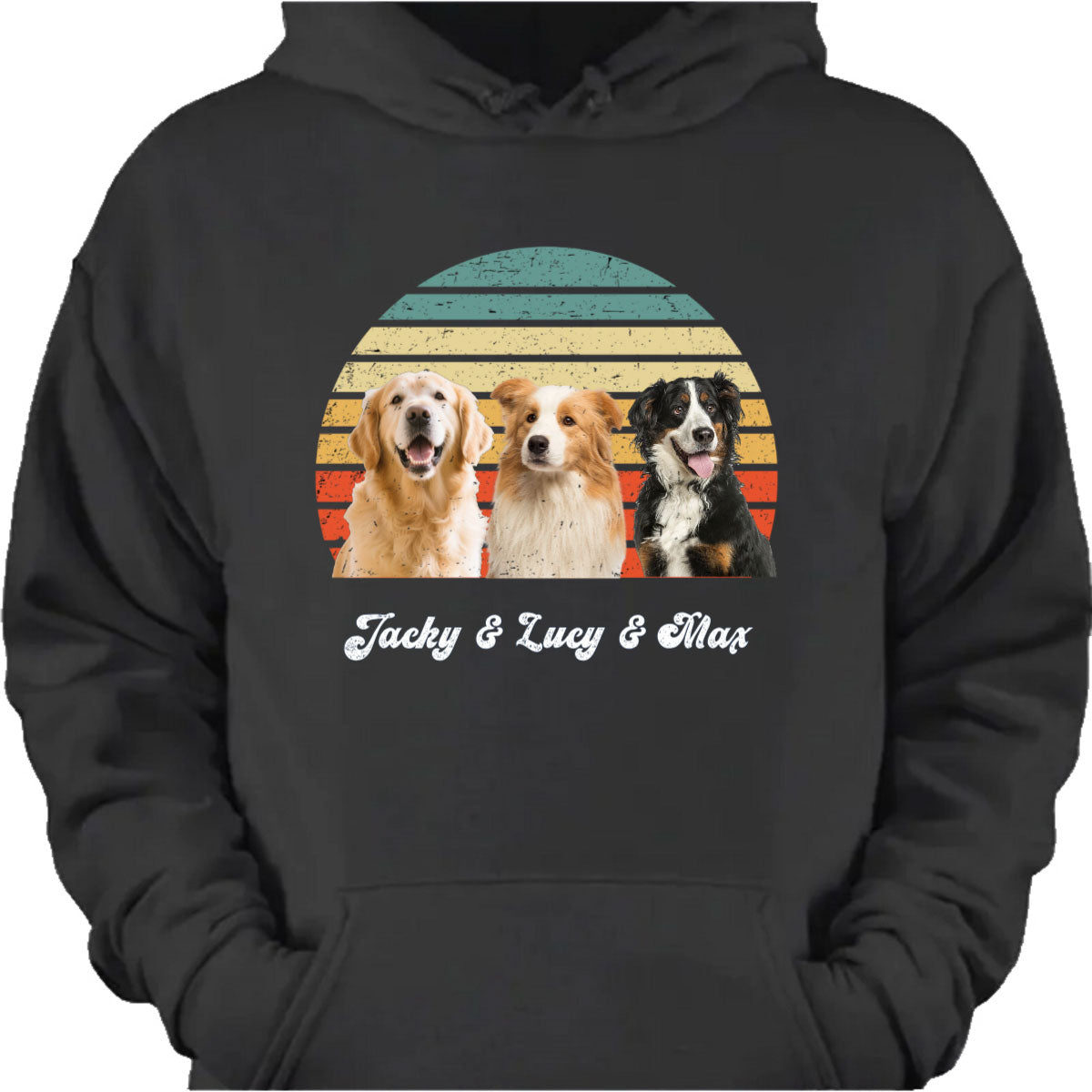 Custom Dog Photo Vintage Sunset Shirt - Personalized Pet Memorial T-Shirt for Dog Lovers