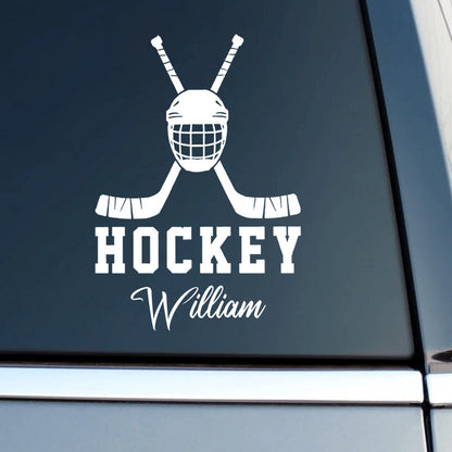 Personalized Hockey Helmet Sticker - Custom Name Gift for Hockey Lovers