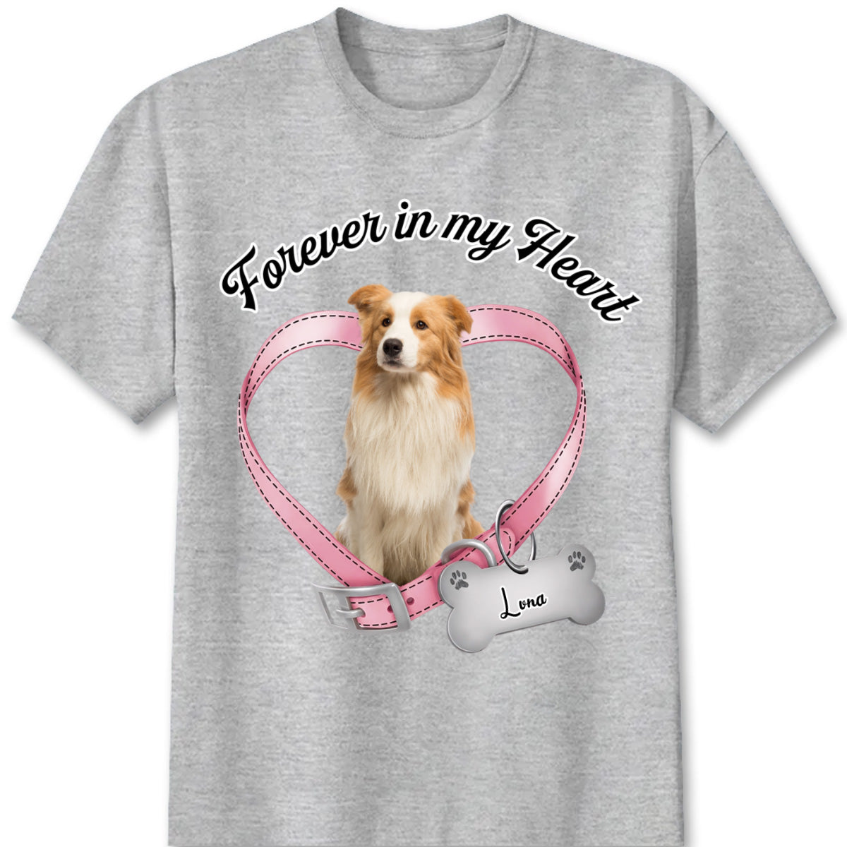 Forever In My Heart - Custom Pet Photo Memorial T-Shirt