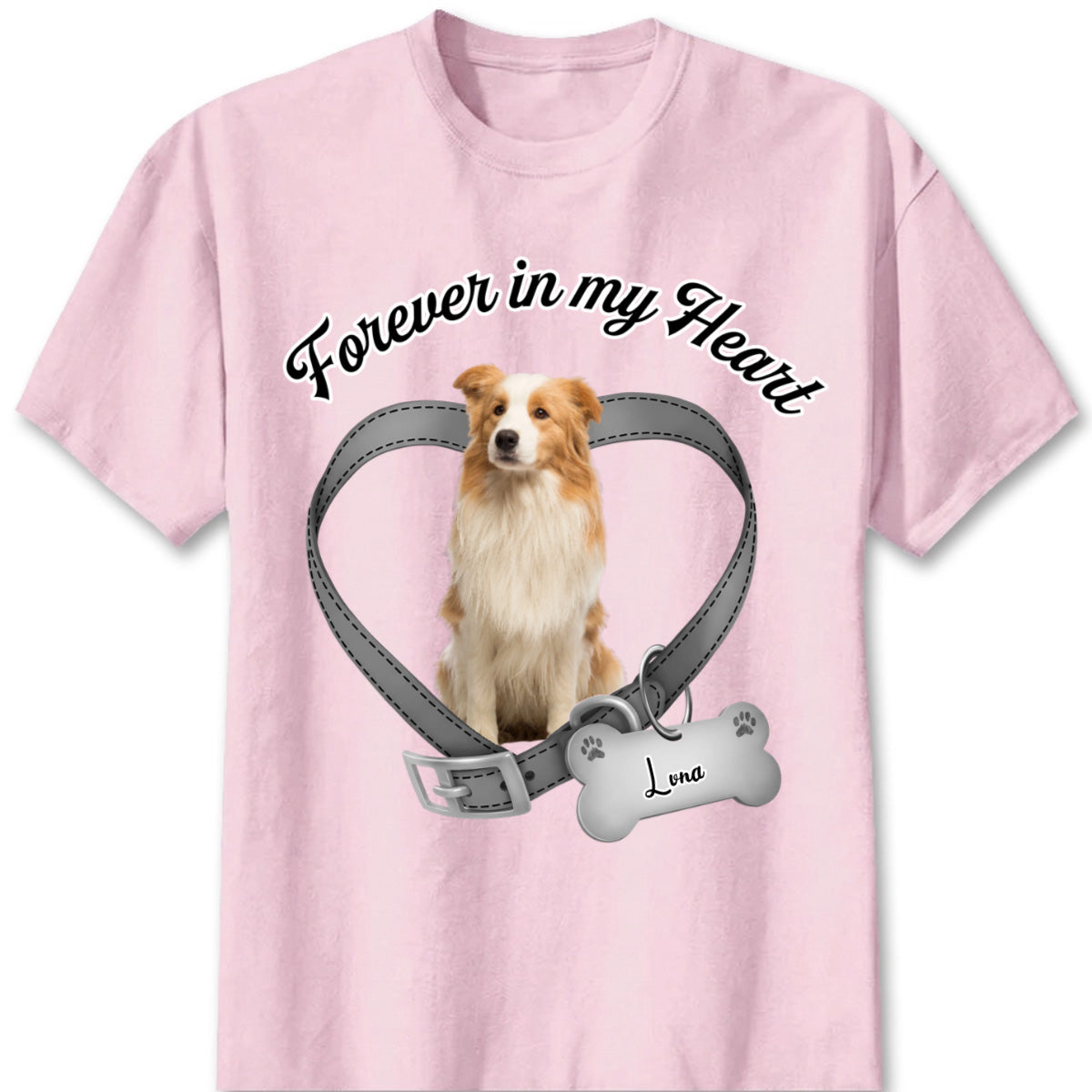 Forever In My Heart - Custom Pet Photo Memorial T-Shirt