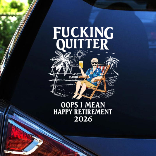 Oops I Mean Happy Retirement - Personalized Custom Car Sticker