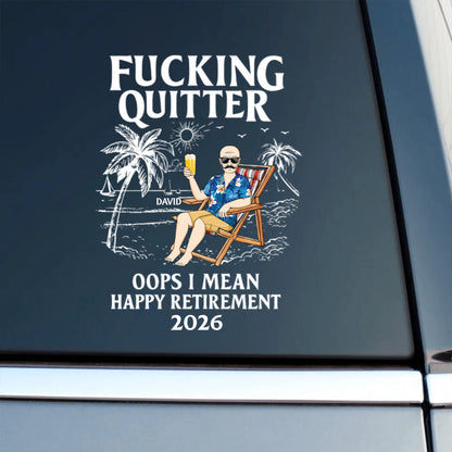 Oops I Mean Happy Retirement - Personalized Custom Car Sticker