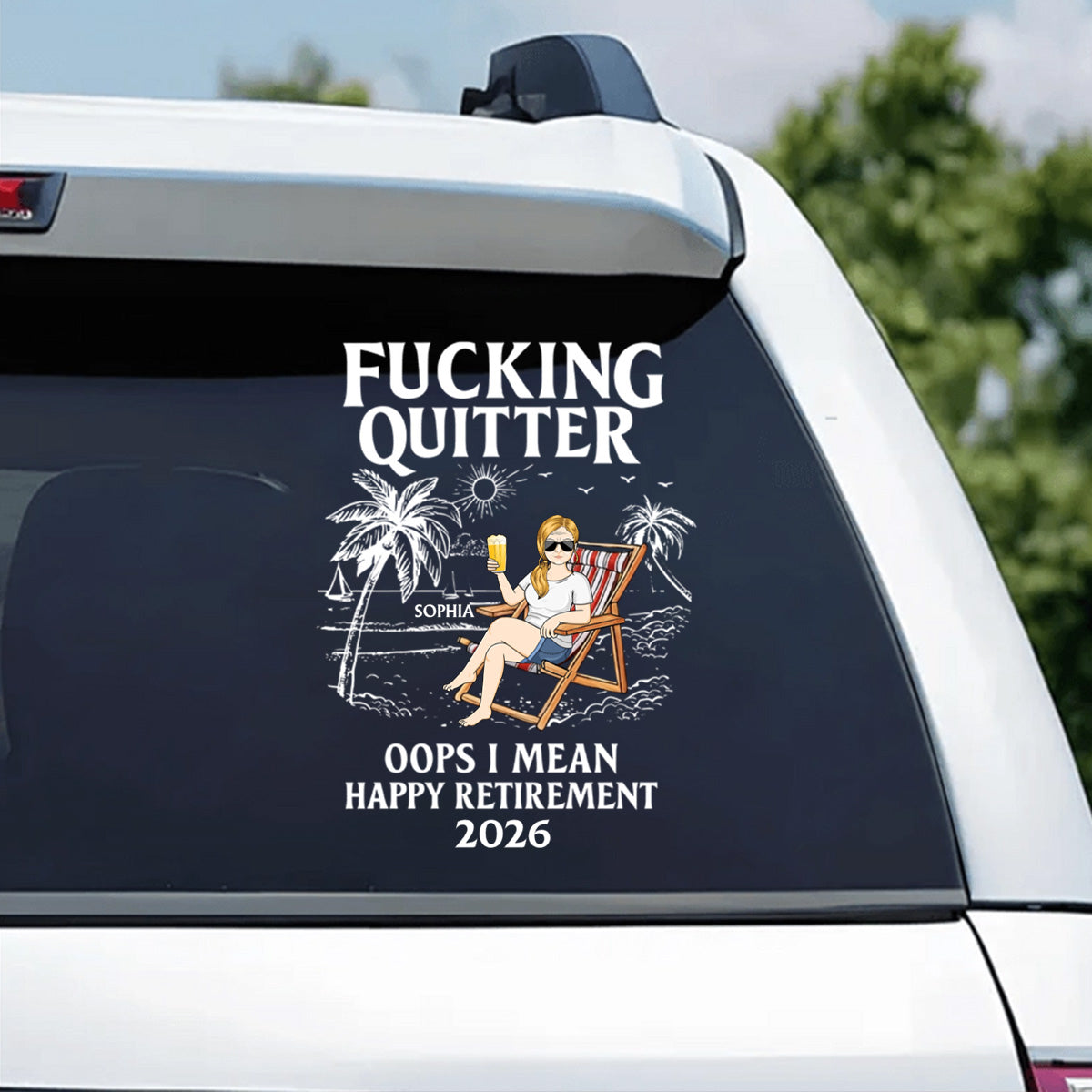 Oops I Mean Happy Retirement - Personalized Custom Car Sticker