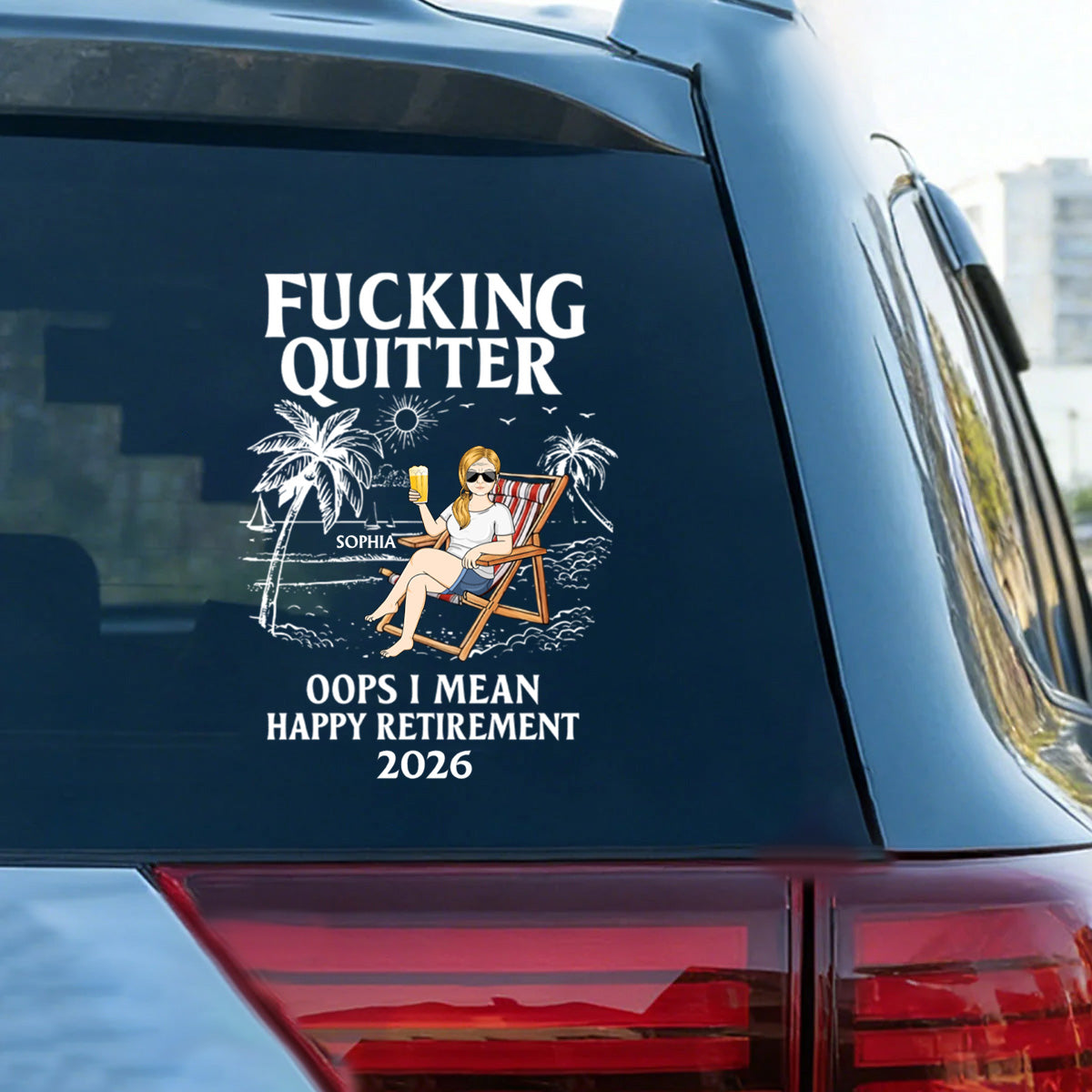 Oops I Mean Happy Retirement - Personalized Custom Car Sticker