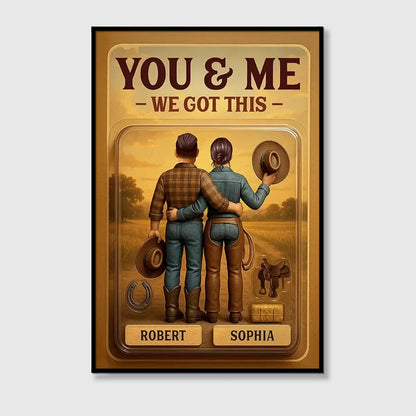 "God Blessed The Broken Road" Personalized Country Couple Poster / Canvas - Custom Cowboy & Cowgirl Wall Art