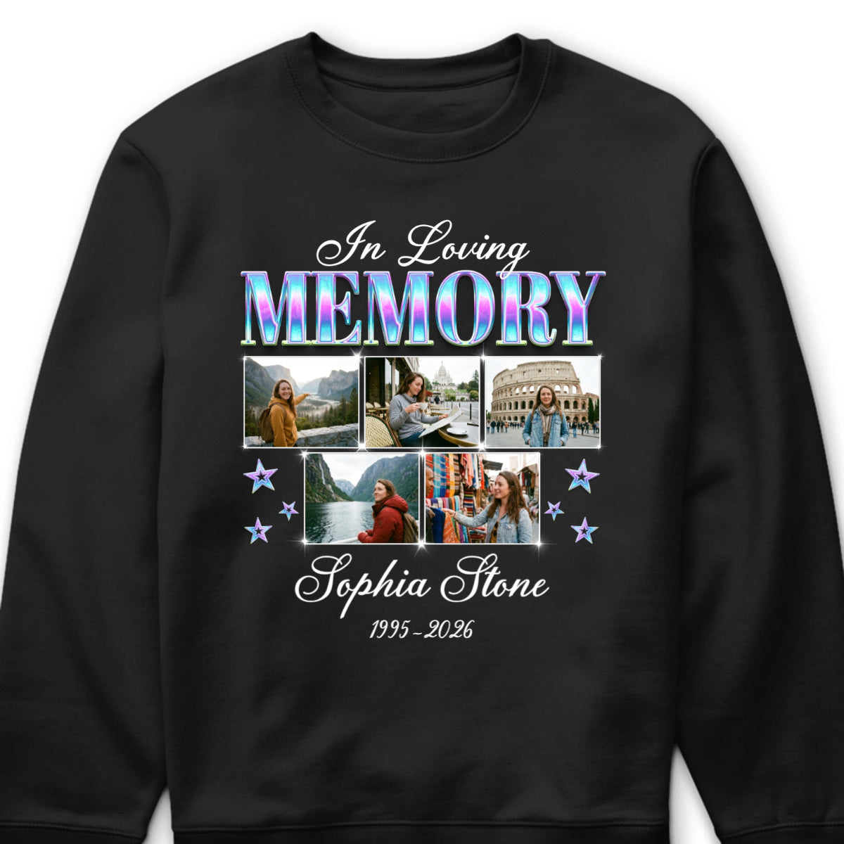 In Loving Memory Photo Collage T-Shirt - Personalized Remembrance Gift for Loss of Loved One