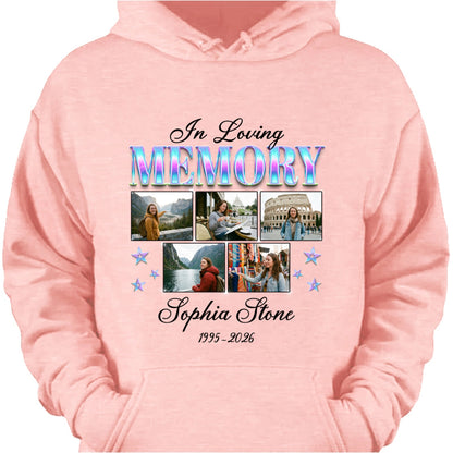 In Loving Memory Photo Collage T-Shirt - Personalized Remembrance Gift for Loss of Loved One