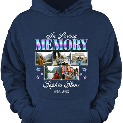 In Loving Memory Photo Collage T-Shirt - Personalized Remembrance Gift for Loss of Loved One