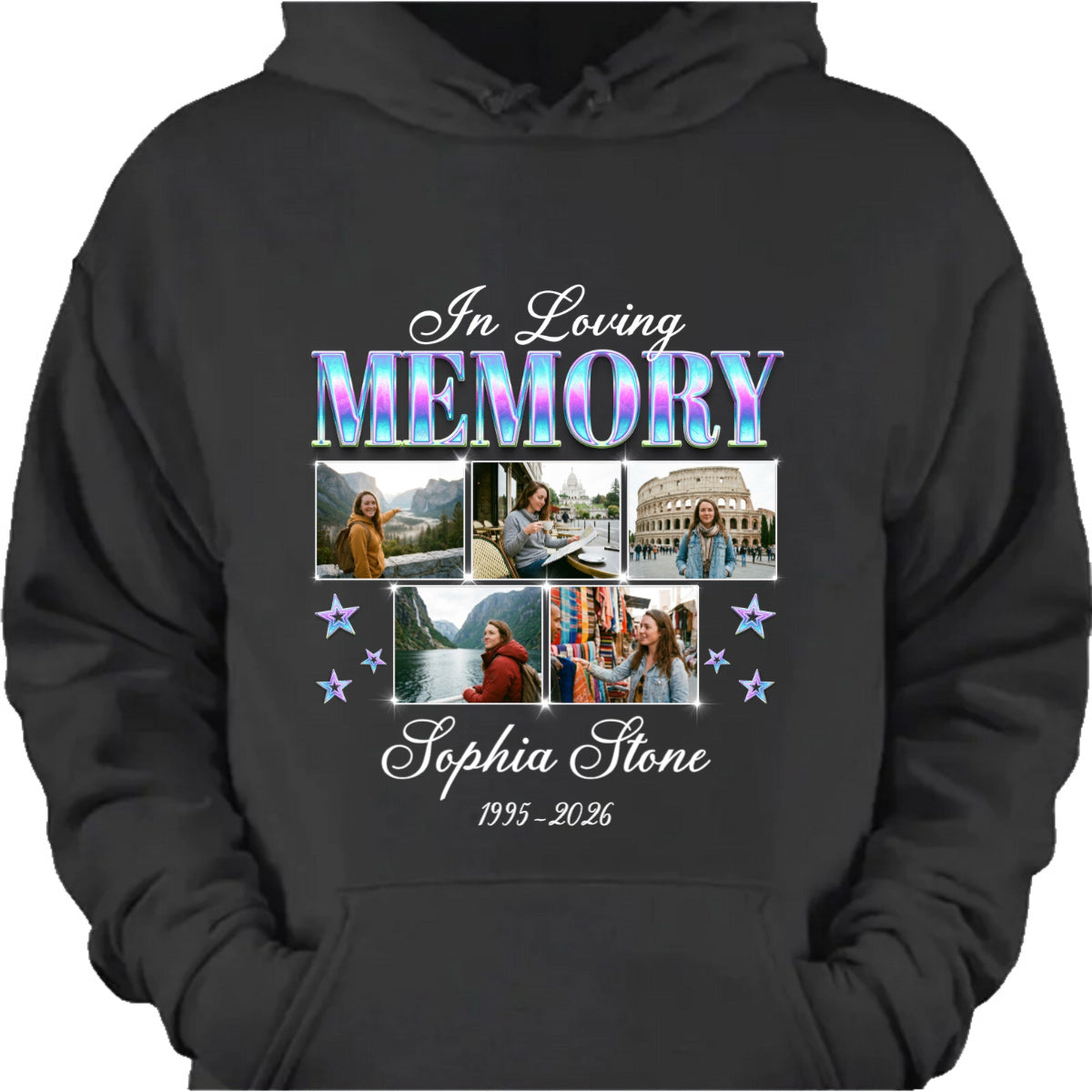 In Loving Memory Photo Collage T-Shirt - Personalized Remembrance Gift for Loss of Loved One