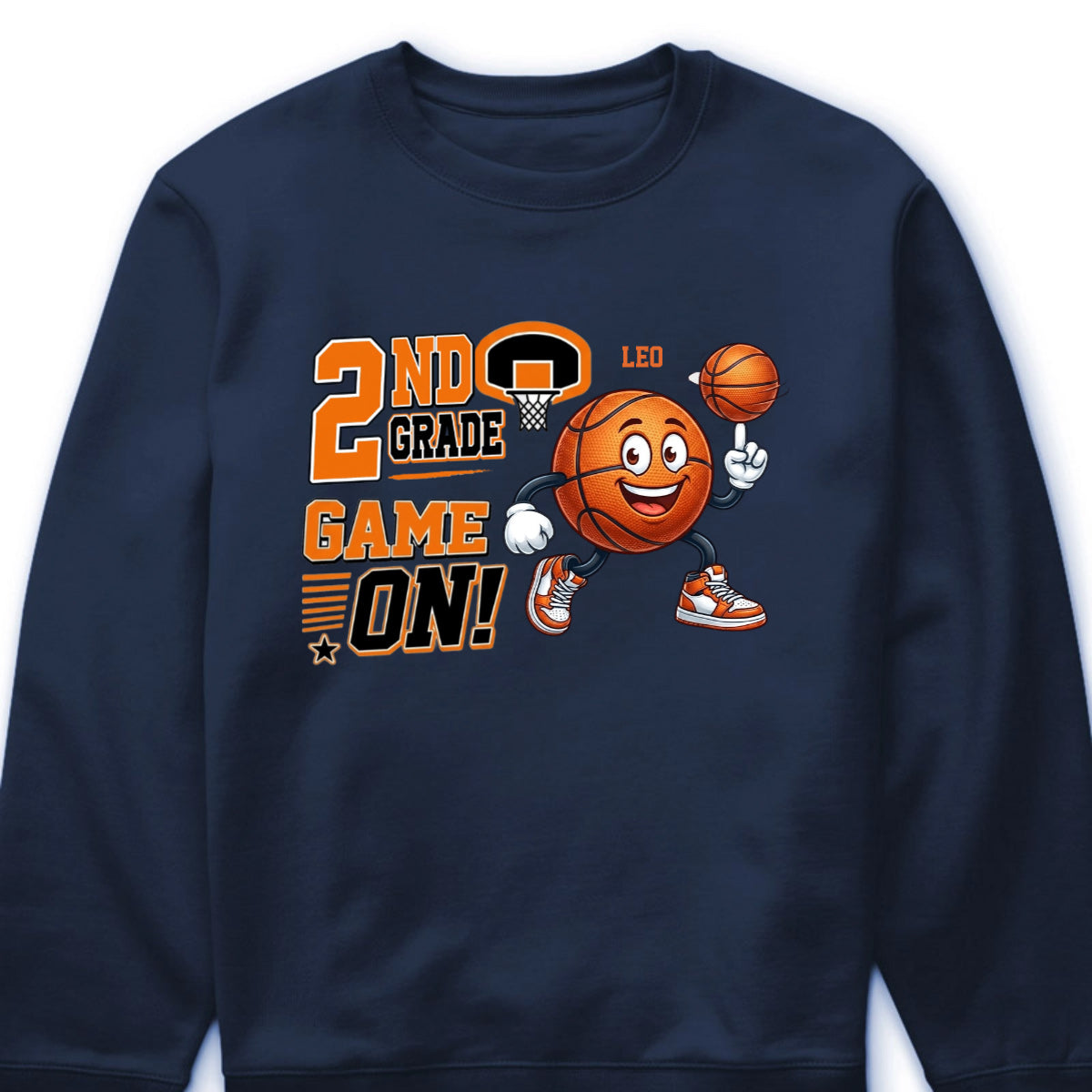 "Game On, Ready to Dunk" Personalized Basketball T-Shirt for Kids - Custom Back to School Gift