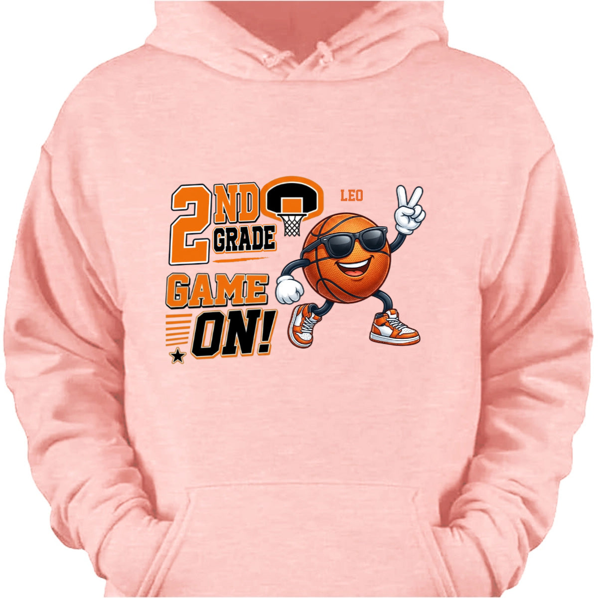 "Game On, Ready to Dunk" Personalized Basketball T-Shirt for Kids - Custom Back to School Gift