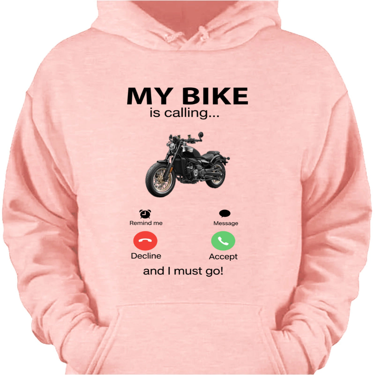 "My Bike Is Calling" Personalized Motorcycle Photo T-Shirt - Custom Gift for Biker Lovers