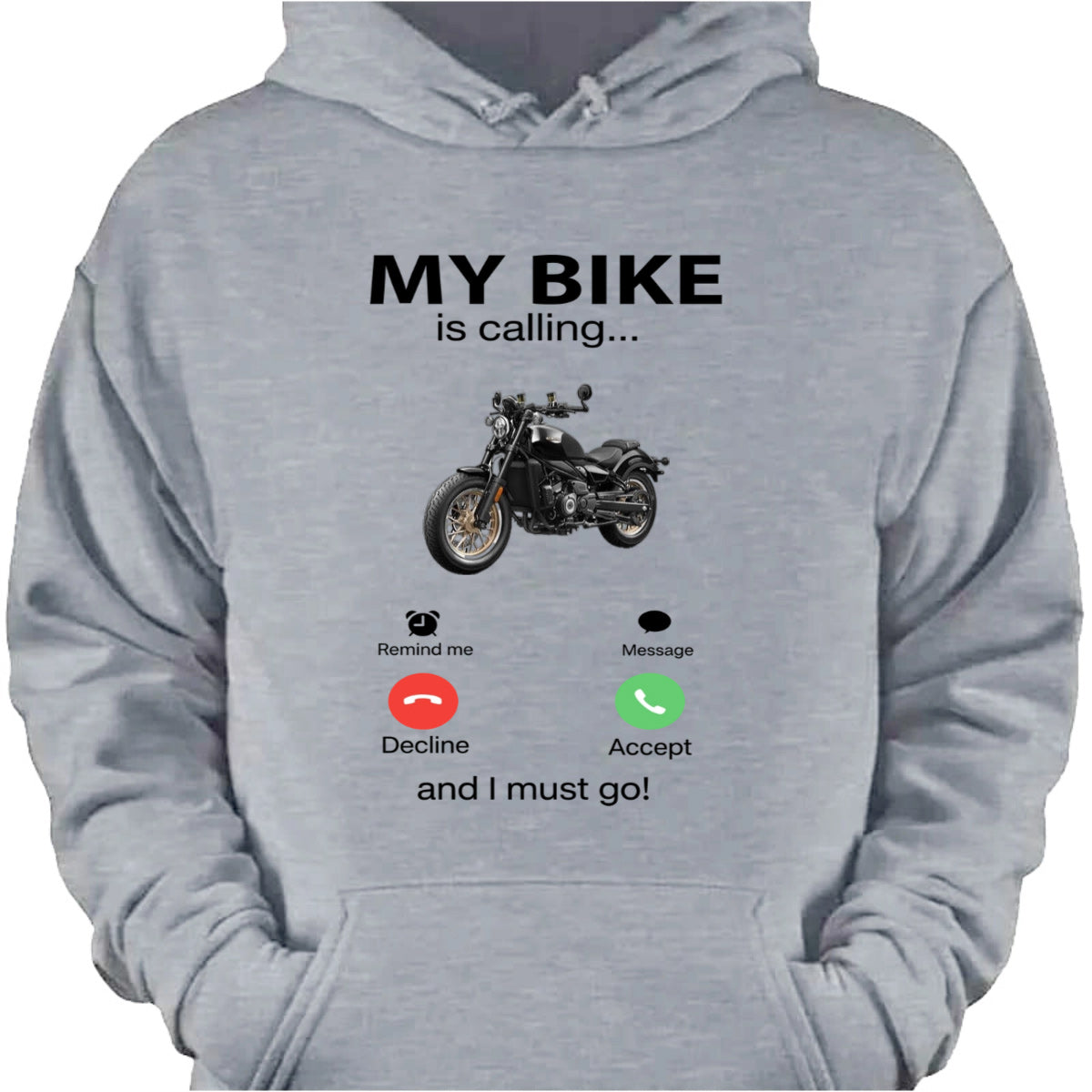 "My Bike Is Calling" Personalized Motorcycle Photo T-Shirt - Custom Gift for Biker Lovers