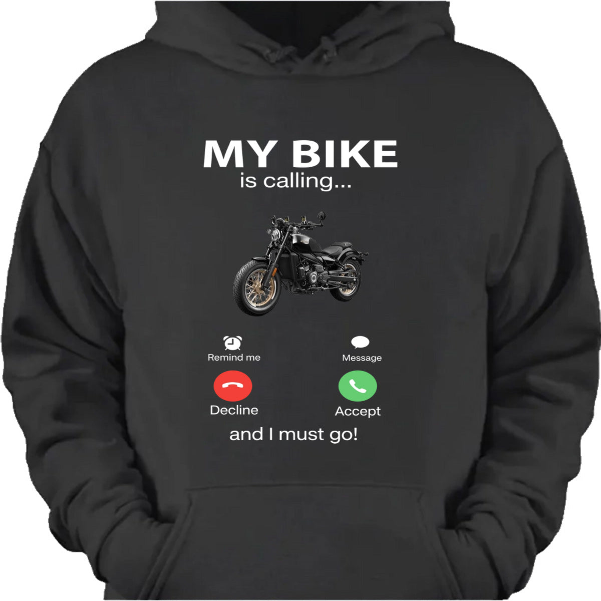 "My Bike Is Calling" Personalized Motorcycle Photo T-Shirt - Custom Gift for Biker Lovers