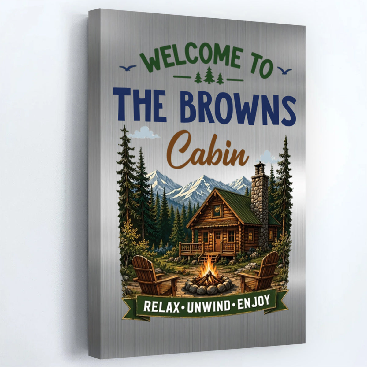 Custom Welcome to the Cabin Canvas / Poster - Personalized Family Gifts