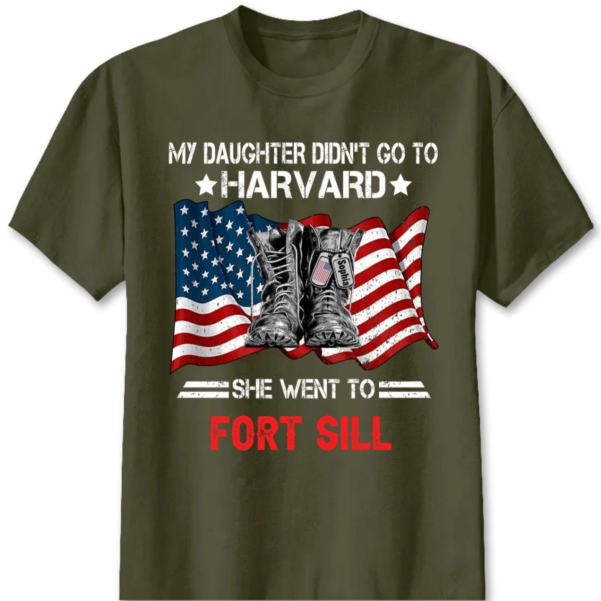 I Didn't Go To Harvard I Went To Custom Military Base T-Shirt - Personalized Military Soldier T-Shirt