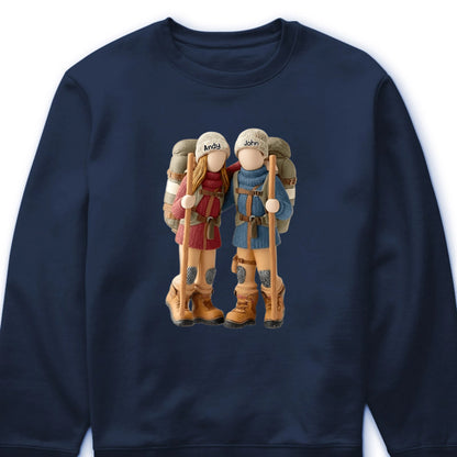 Hiking Partners for Life Personalized T-Shirt - Custom Couple Backpacker Keepsake Gift