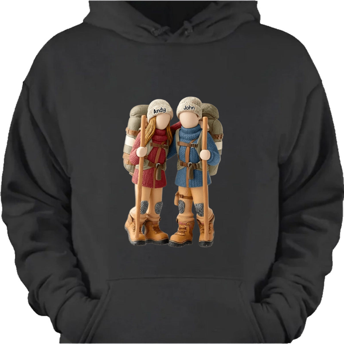 Hiking Partners for Life Personalized T-Shirt - Custom Couple Backpacker Keepsake Gift