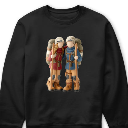 Hiking Partners for Life Personalized T-Shirt - Custom Couple Backpacker Keepsake Gift