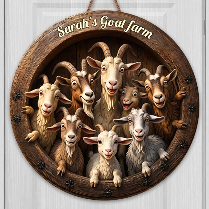 Funny Goat Farm Barn Decor Personalized Wood Sign - Custom Gift for Goat Lovers and Farmers
