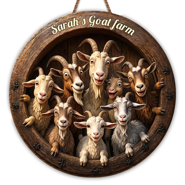 Funny Goat Farm Barn Decor Personalized Wood Sign - Custom Gift for Goat Lovers and Farmers