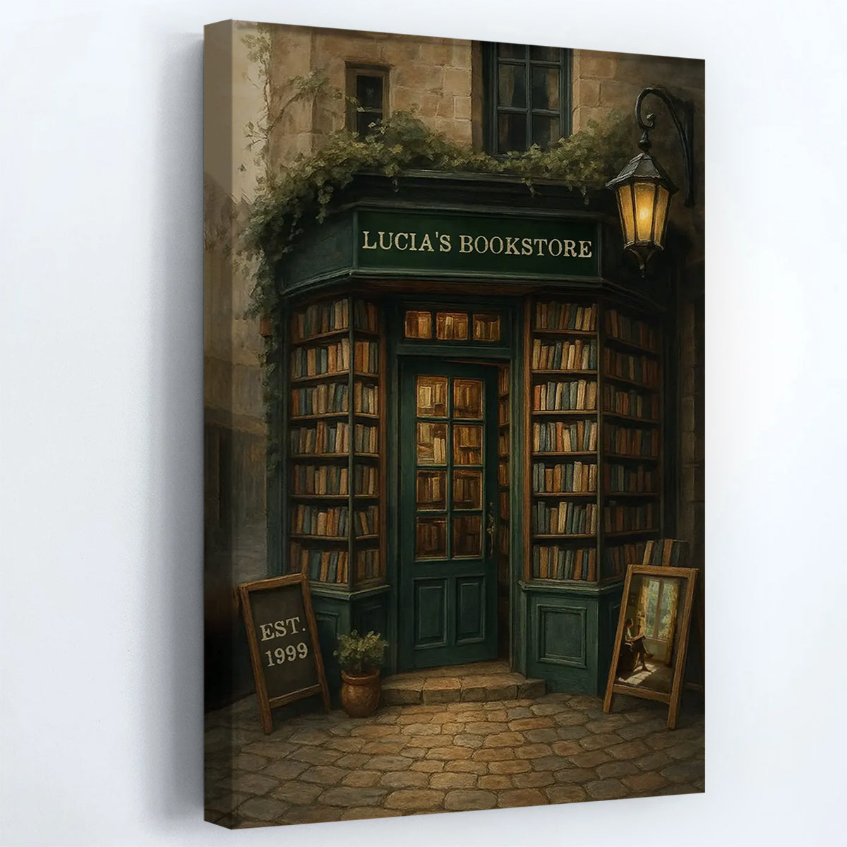 Bookstore Stories Live Custom Name Canvas / Poster - Personalized Wall Art Gift for Book Lovers