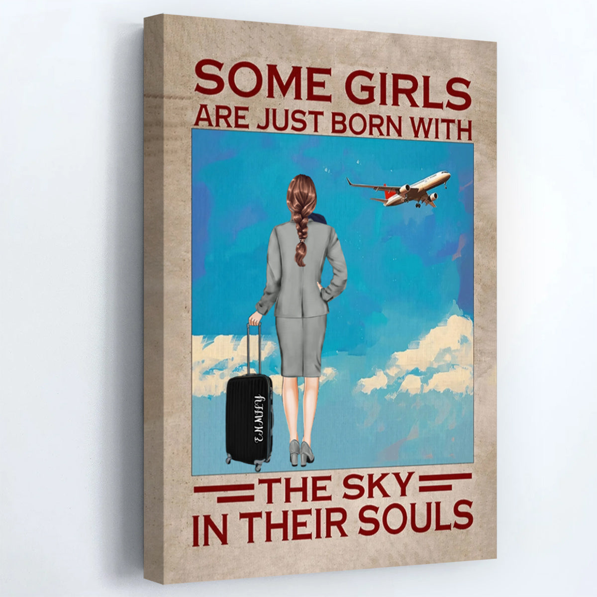 "Some Girls Are Just Born With The Sky" Personalized Canvas / Poster - Custom Wall Art Gift