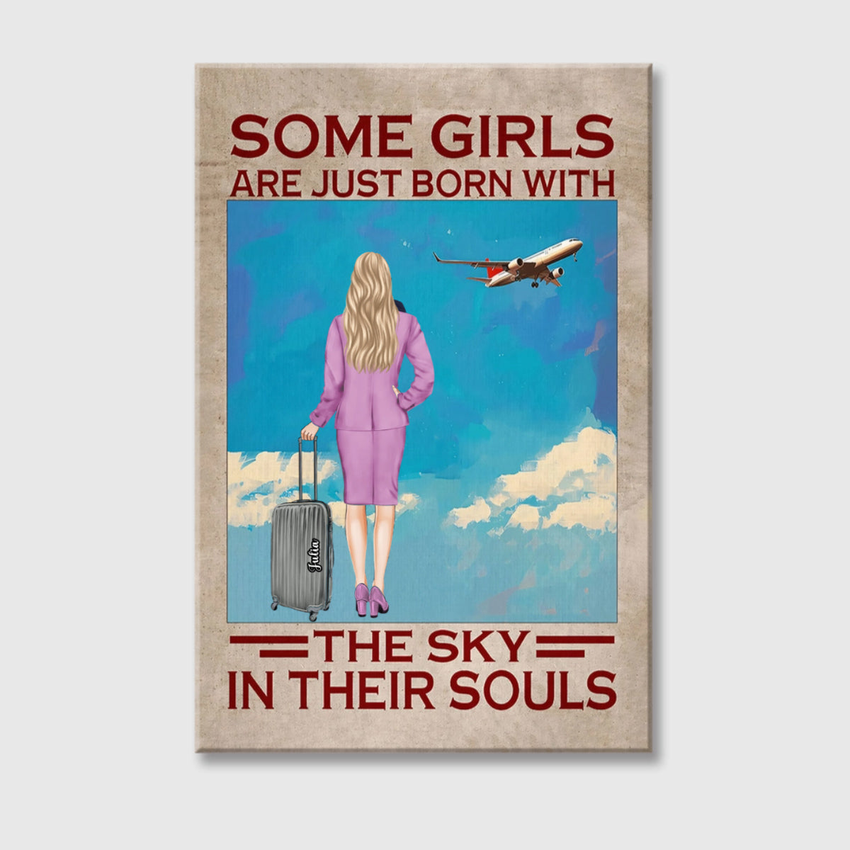 "Some Girls Are Just Born With The Sky" Personalized Canvas / Poster - Custom Wall Art Gift