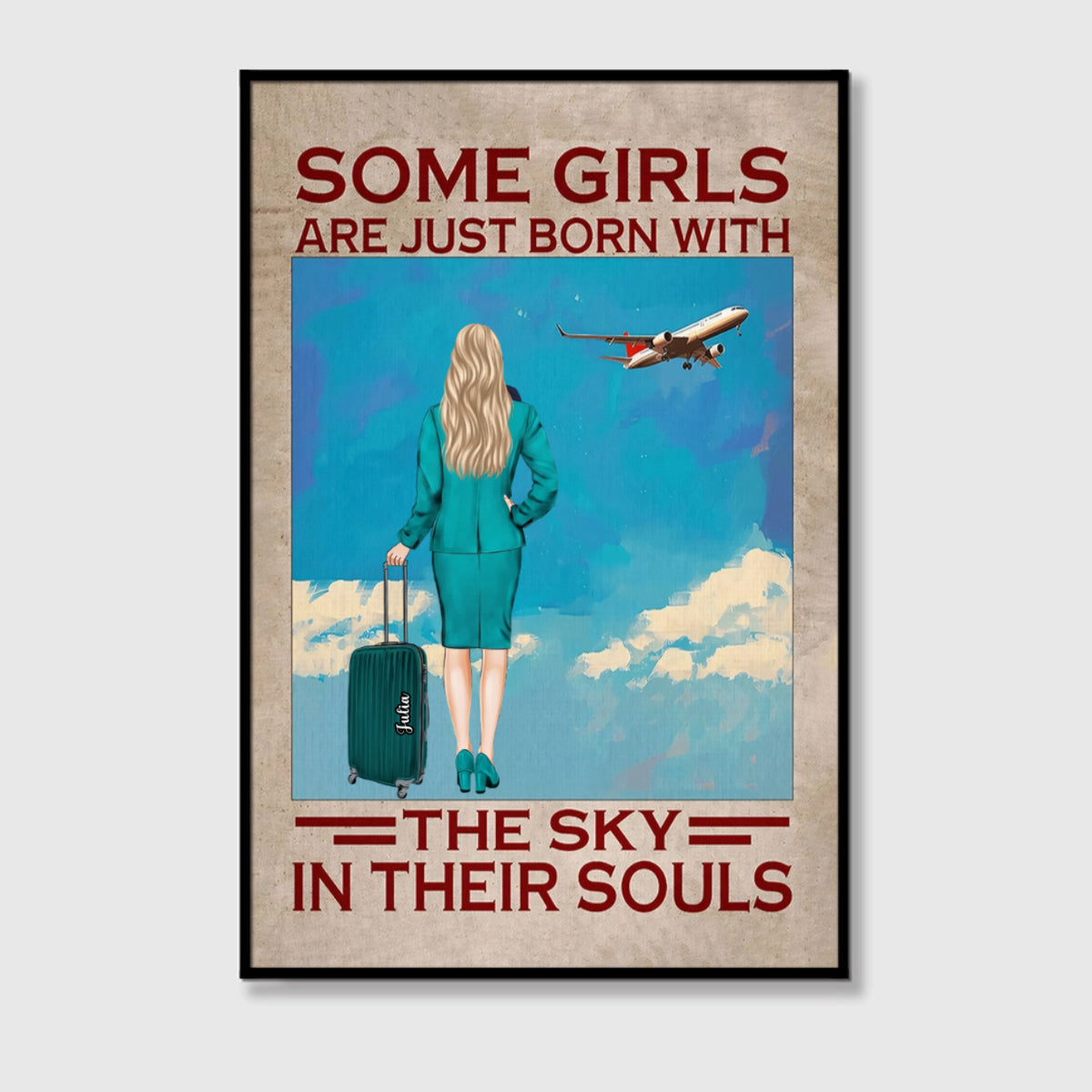 "Some Girls Are Just Born With The Sky" Personalized Canvas / Poster - Custom Wall Art Gift