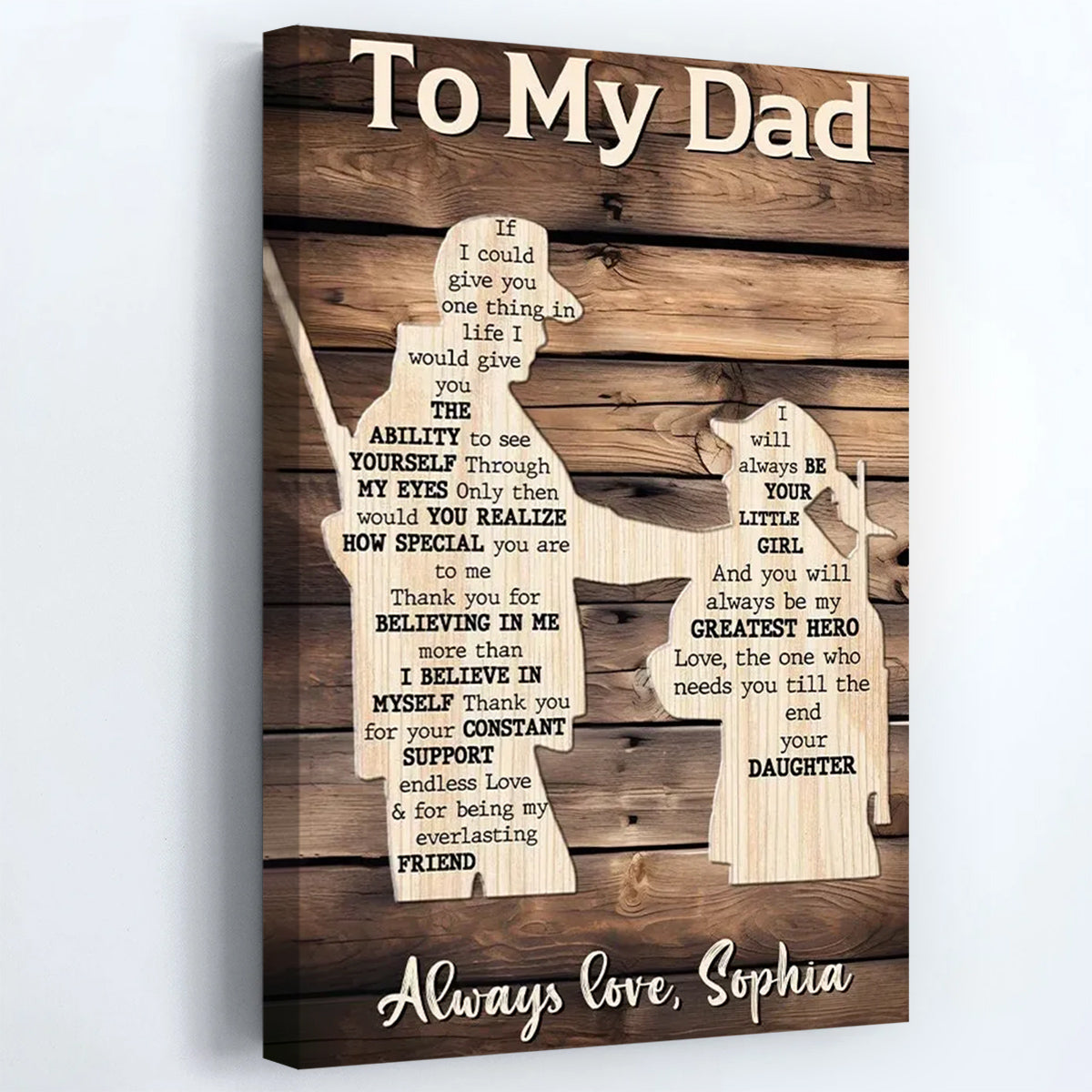To My Dad You Will Always Be My Hero Personalized Canvas / Poster - Custom Daughter to Father Gift Wall Art