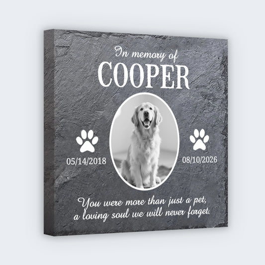Personalized Pet Memorial Square Canvas - Custom Photo Gift for Dog & Cat Loss