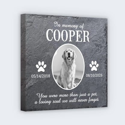 Personalized Pet Memorial Square Canvas - Custom Photo Gift for Dog & Cat Loss
