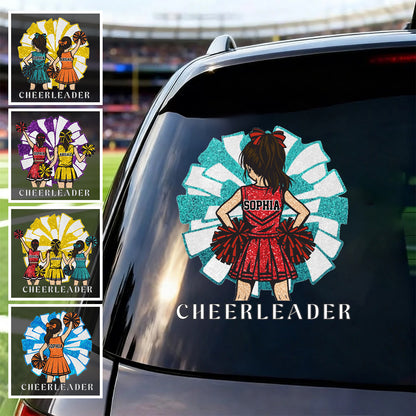 Custom Cheerleader Sticker - Personalized Name Gift for Cheerleading Lovers