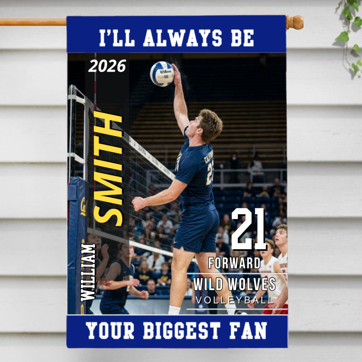 "I’ll Always Be Your Biggest Fan" Personalized Garden Flag - Custom Photo Gift for Players