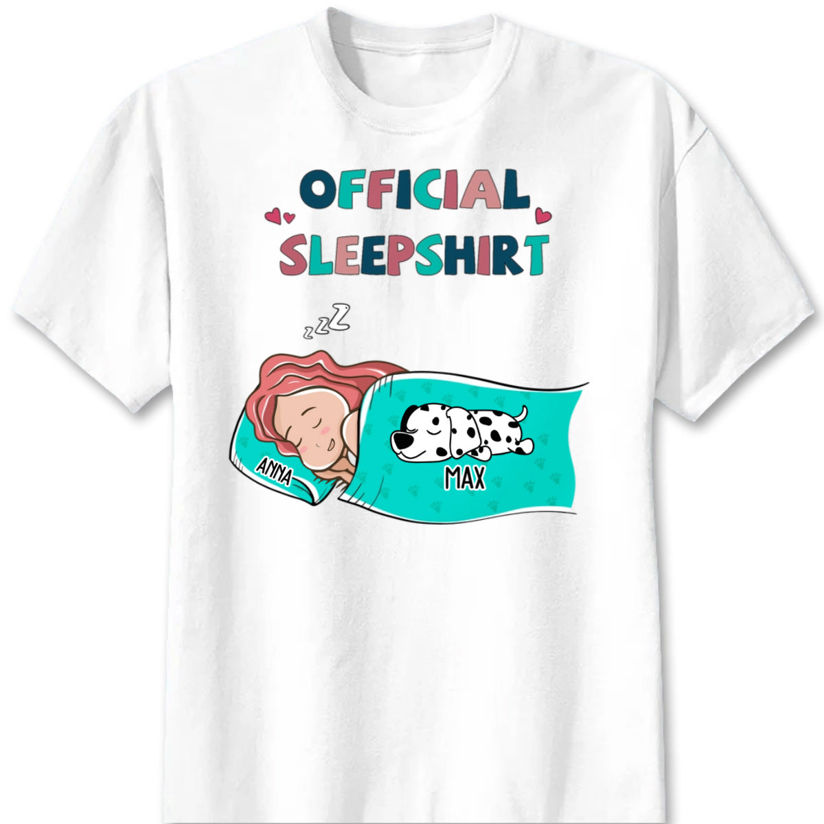Official Sleepshirt Personalized Dog Lover Shirt - Custom Pet Sleeping Tee Gift