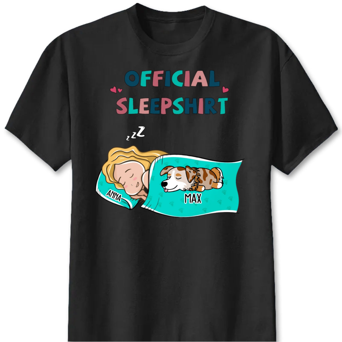 Official Sleepshirt Personalized Dog Lover Shirt - Custom Pet Sleeping Tee Gift