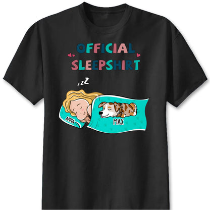 Official Sleepshirt Personalized Dog Lover Shirt - Custom Pet Sleeping Tee Gift