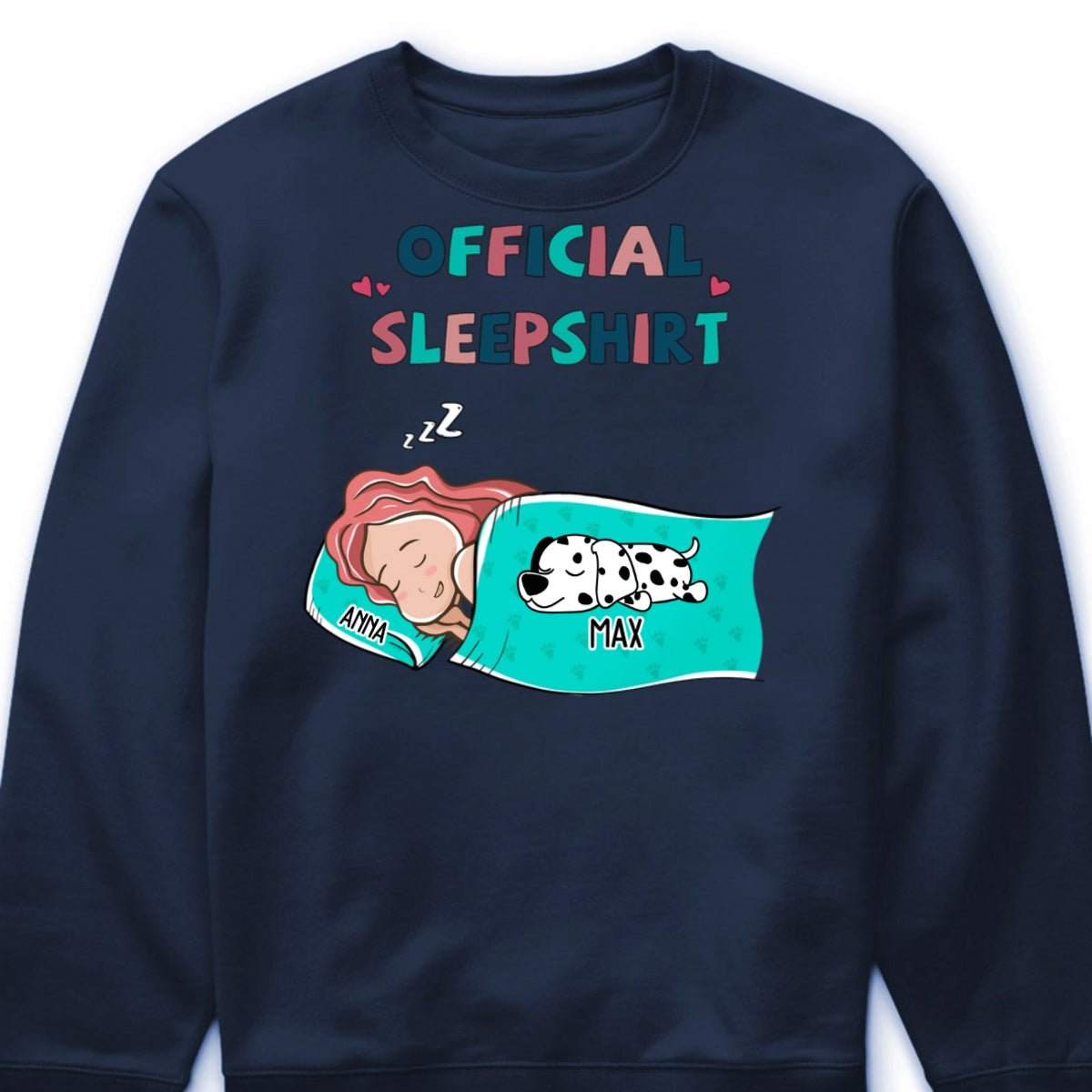 Official Sleepshirt Personalized Dog Lover Shirt - Custom Pet Sleeping Tee Gift
