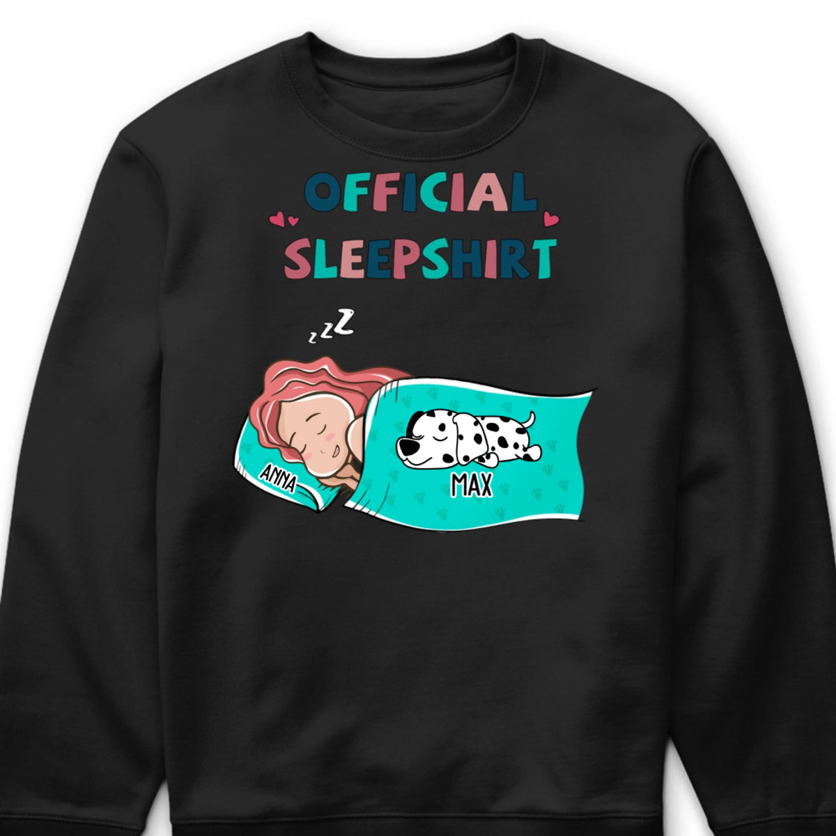 Official Sleepshirt Personalized Dog Lover Shirt - Custom Pet Sleeping Tee Gift