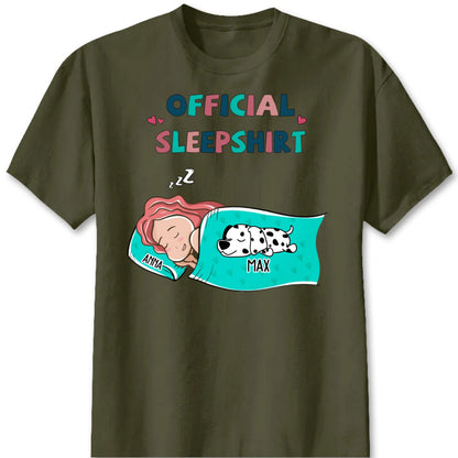 Official Sleepshirt Personalized Dog Lover Shirt - Custom Pet Sleeping Tee Gift
