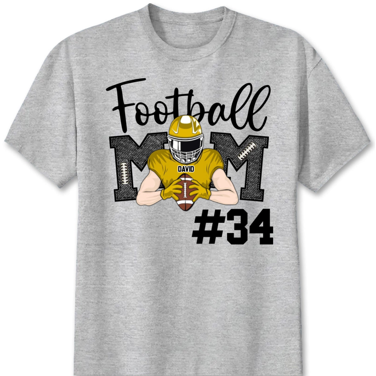 Custom Football Mom T-Shirt - Personalized Football Team Graphic Tee Hoodie for Mom