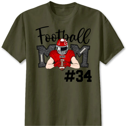 Custom Football Mom T-Shirt - Personalized Football Team Graphic Tee Hoodie for Mom