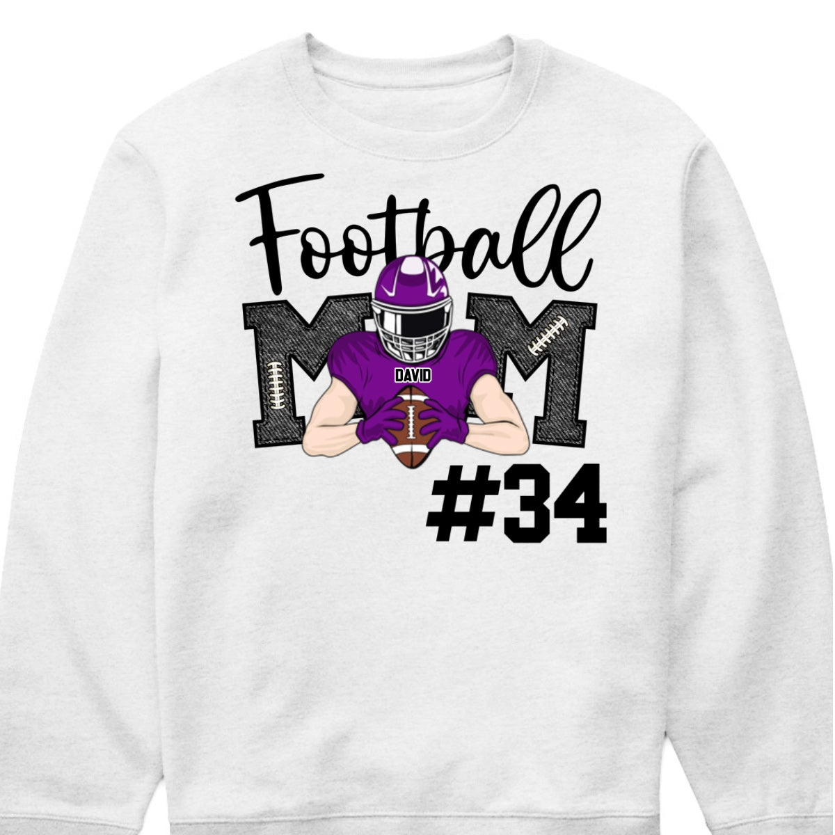 Custom Football Mom T-Shirt - Personalized Football Team Graphic Tee Hoodie for Mom