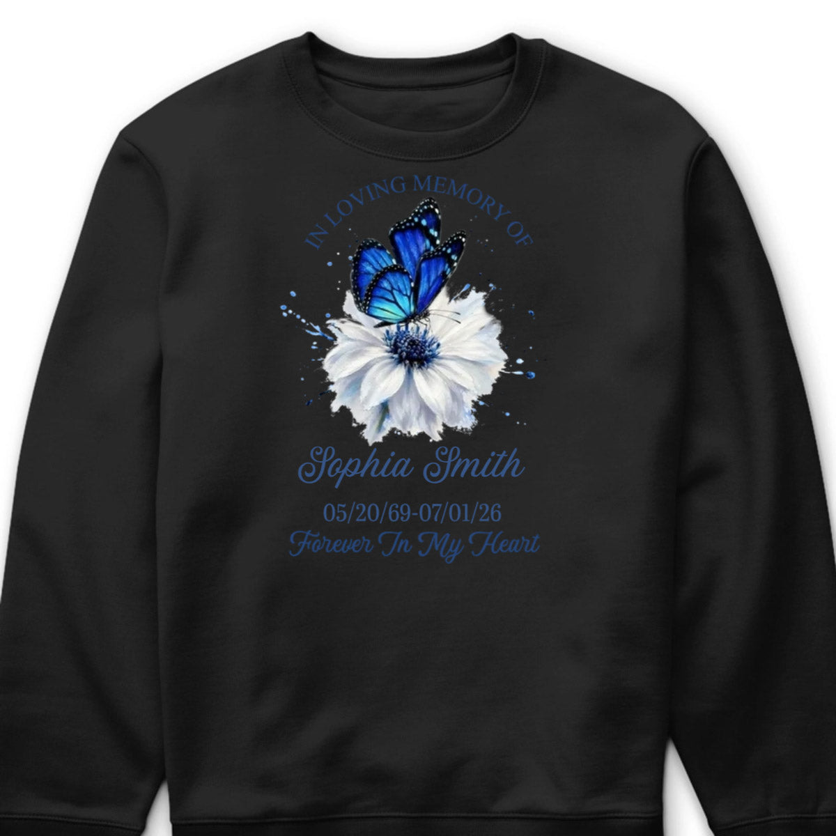 Forever In My Heart Memorial Butterfly Shirt - Personalized Remembrance Keepsake Tee for Family