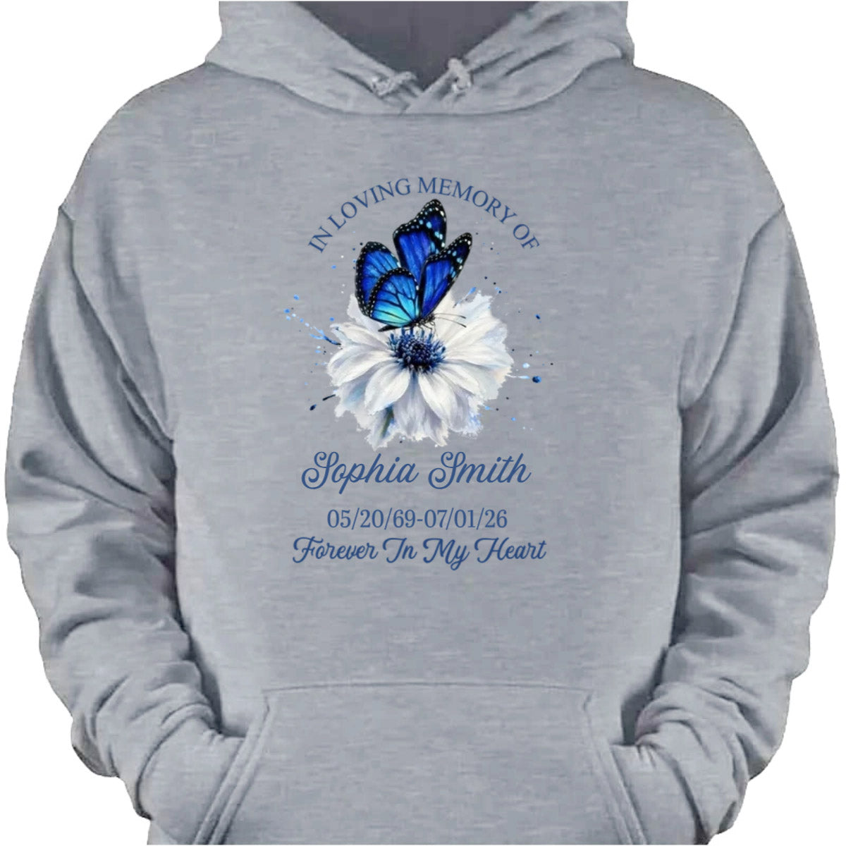 Forever In My Heart Memorial Butterfly Shirt - Personalized Remembrance Keepsake Tee for Family
