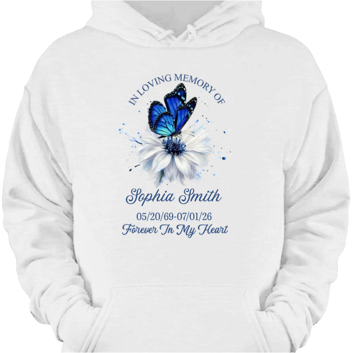 Forever In My Heart Memorial Butterfly Shirt - Personalized Remembrance Keepsake Tee for Family