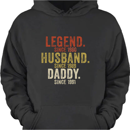 Legend Husband Daddy Grandpa Personalized Shirt - Custom Year Tee Hoodie for Grandpa