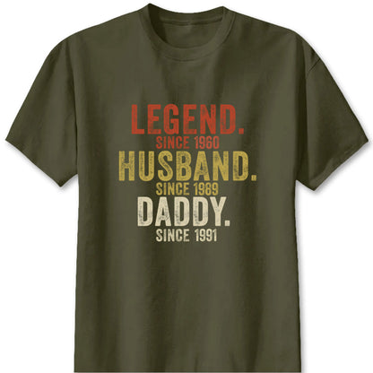 Legend Husband Daddy Grandpa Personalized Shirt - Custom Year Tee Hoodie for Grandpa
