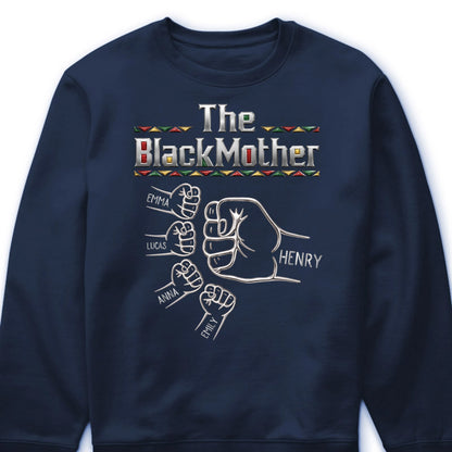 The Black Father Fist Bump Personalized T-Shirt - Custom Family Gift for Dad