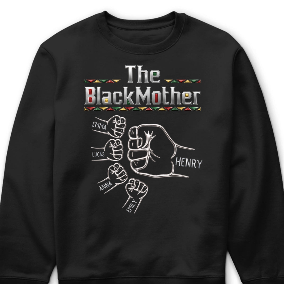 The Black Father Fist Bump Personalized T-Shirt - Custom Family Gift for Dad